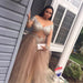 Bridelily Plus-Size Stunning Long-Sleeve Tulle Split Crystal Prom Dress - Prom Dresses