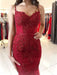 Bridelily Red Lace Appliques Prom Dress | 2020 Mermaid Formal Dress - Prom Dresses