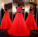 Bridelily Red Two-Pieces Prom Dresses 2019 Crop Top Ball Gown Gorgeous Pageant Dresses - Prom Dresses