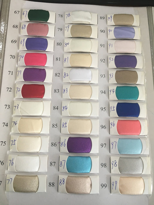 Bridelily Satin Swatch with 141 Colors - Swatches