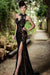 Bridelily Sexy Black Prom Dress| Mermaid Evening Dress With Slit - Prom Dresses