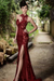 Bridelily Sexy Red Prom Dress| Mermaid Evening Dress With Slit - Prom Dresses