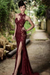 Bridelily Sexy Burgundy Prom Dress| Mermaid Evening Dress With Slit - Prom Dresses
