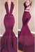 Bridelily Sexy Deep-V-Neck Beading Cross-Back Mermaid Prom Dresses - Prom Dresses