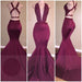 Bridelily Sexy Deep-V-Neck Beading Cross-Back Mermaid Prom Dresses - Prom Dresses