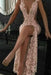 Pink Bridelily Sexy Lace Evening Gowns Sleeveless Beading Split Popular Prom Dresses CE0061 - Prom Dresses