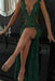 Dark  Green  Bridelily Sexy Lace Evening Gowns Sleeveless Beading Split Popular Prom Dresses CE0061 - Prom Dresses