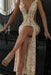 light champagne  Bridelily Sexy Lace Evening Gowns Sleeveless Beading Split Popular Prom Dresses CE0061 - Prom Dresses
