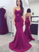 Bridelily Sexy Mermaid Prom Dresses Criss Cross Straps Long Evening Dresses Sweep Train - Prom Dresses