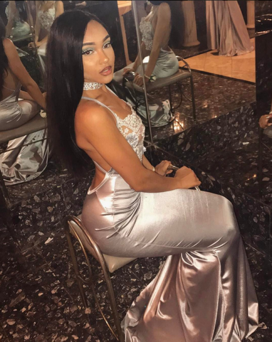 Bridelily Sexy Sleeveless Mermaid Lace Halter Backless Evening Dress - Prom Dresses