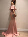 Bridelily Sheath Sleeveless Off-The-Shoulder Sweep/Brush Train With Ruffles Satin Dresses - Prom Dresses