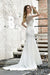 Bridelily Short Sleeve Mermaid Satin Lace Wedding Dress - wedding dresses