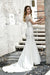 Bridelily Short Sleeve Mermaid Satin Lace Wedding Dress - wedding dresses