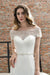 Bridelily Short Sleeve Mermaid Satin Lace Wedding Dress - wedding dresses