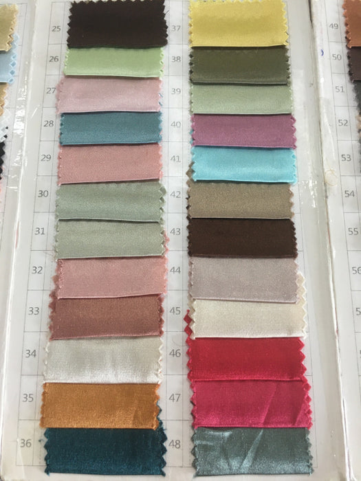 Bridelily Silk Like Stretch Satin Swatch with 128 Colors - Swatches