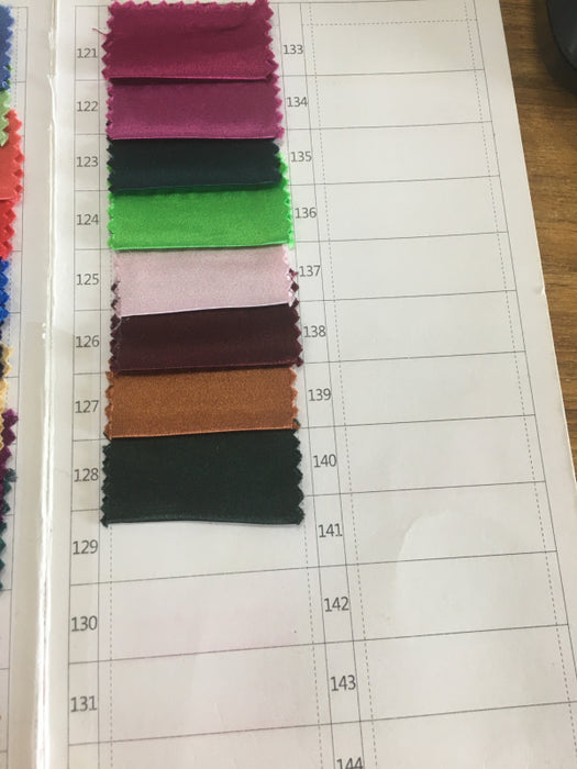 Bridelily Silk Like Stretch Satin Swatch with 128 Colors - Swatches