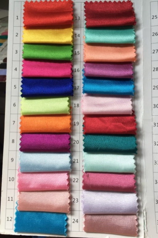 Bridelily Stretch Satin Swatch with 68 Colors - Swatches