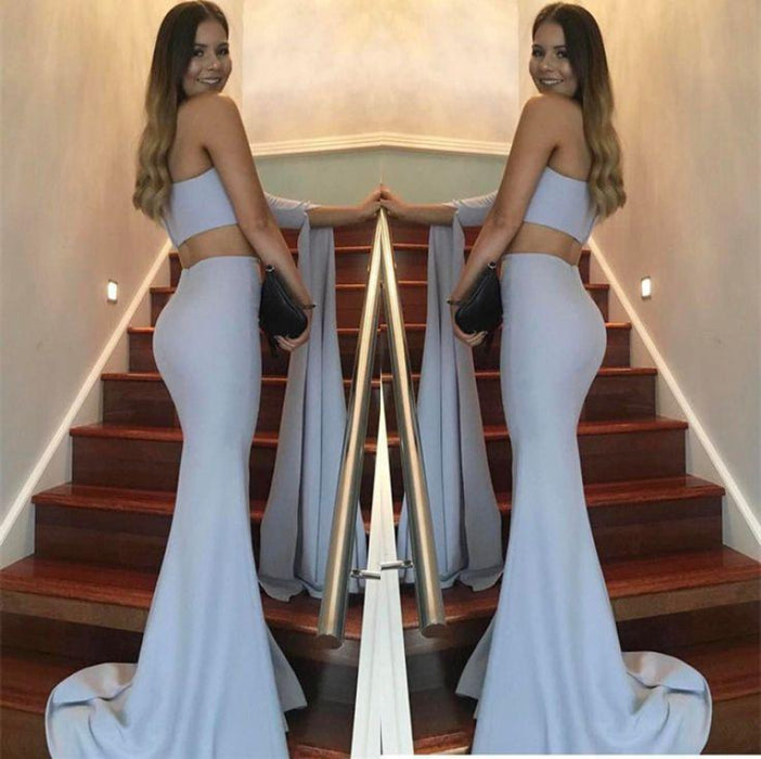 Bridelily Stunning Two-Pieces One-Shoulder Mermaid Floor-Length Prom Dress - Prom Dresses