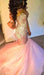 Bridelily Sweetherat Crystal Mermaid Lace-Up Evening Gown with Beadings Latstst 2019 Pink Prom Dress - Prom Dresses