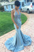 Bridelily V-neck Halter Prom Dress | 2019 Mermaid Backless Evening Gowns BK0 - Prom Dresses
