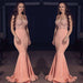 Bridelily V-neck Spaghetti Floor-length Chiffon Appliques Mermaid Prom Dresses - Prom Dresses