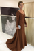 Brown Elegant Long Sleeves Lace mother of the bride dress V-Neck - Prom Dresses
