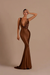 Brown Elegant Champagne Mermaid Prom Dress Long Slimming