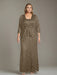 Plus Size 2-Piece Mother of the Bride Dress Set with Square Neck and Floor-Length Sheath