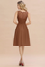 Brown Ruffle Chiffon Short Bridesmaid Dress Sleeveless V-Neck Aline Knee Length Homecoming Dress - Prom Dresses