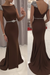 Brown Sequined Fitted Cap Sleeve Mermaid Prom Dress Formal Gown - Prom Dresses