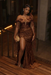 Brown Sequins Prom Dress Asymmetric Mermaid Evening Gown with Tassels