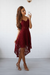 Burgundy Bridelily A-Line Lace Spaghetti Straps Sleeveless Short/Mini With Layers Dresses - Prom Dresses
