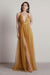 Burgundy Evening Dress A-Line V-Neck Pleated Chiffon Tulle Maxi Formal Dinner Dresses - Prom Dress