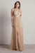 Burgundy Evening Dress A-Line V-Neck Pleated Chiffon Tulle Maxi Formal Dinner Dresses - Prom Dress