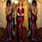 Burgundy Evening Dress with Sequins and Backless Design