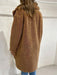 Faux Fur Coats Coffee Brown Long Sleeves Oversized Zipper Women Wrap Coat