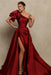 Burgundy One-Shoulder Mermaid Prom Dress with a Sultry Slit