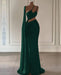 Burgundy Sequined Mermaid Prom Dress with Split and Long Ruffles