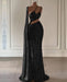 Burgundy Sequined Mermaid Prom Dress with Split and Long Ruffles