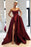 Burgundy Strapless Mermaid Prom Dress Featuring a Split Hem