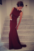 Burgundy Trumpet/Mermaid High Neck Sleeveless Spandex Floor-Length Dresses - Prom Dresses