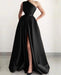 Burnt Orange One Shoulder Elegant Prom Dress A-Line Split with Pockets