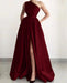 Burnt Orange One Shoulder Elegant Prom Dress A-Line Split with Pockets