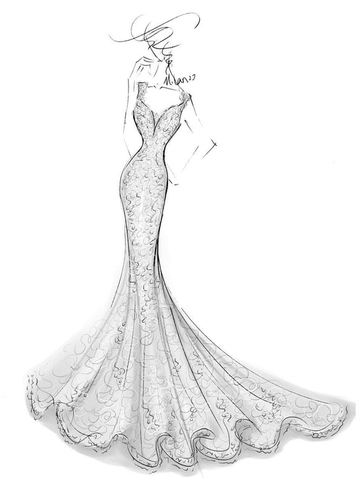 Wedding Bridal Gowns Mermaid Queen Annie Neck Sleeveless Lace Bridal Gowns