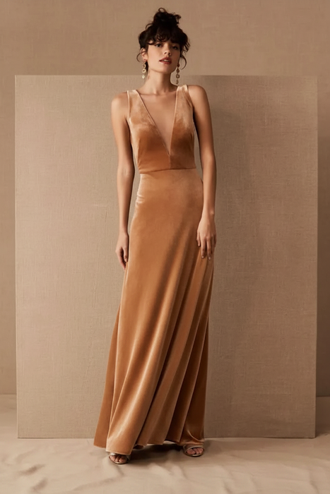Velour Dress - Camel
