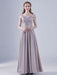 Cameo Brown Evening Dress A-Line Off-The-Shoulder Lace-up Applique Lace Floor-Length Social Party Dresses