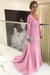 Candy Pink Elegant Long Sleeves Lace mother of the bride dress V-Neck - Prom Dresses