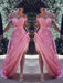 Candy Pink Off-the-Shoulder Prom Dress