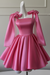 Candy Pink Sexy Satin Aline Homecoming Dress Short Prom Dress with Straps