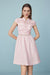 Cap Sleeves Pink Lace-trimmed Crepe Mini dress Daily Wear Dress - Dresses
